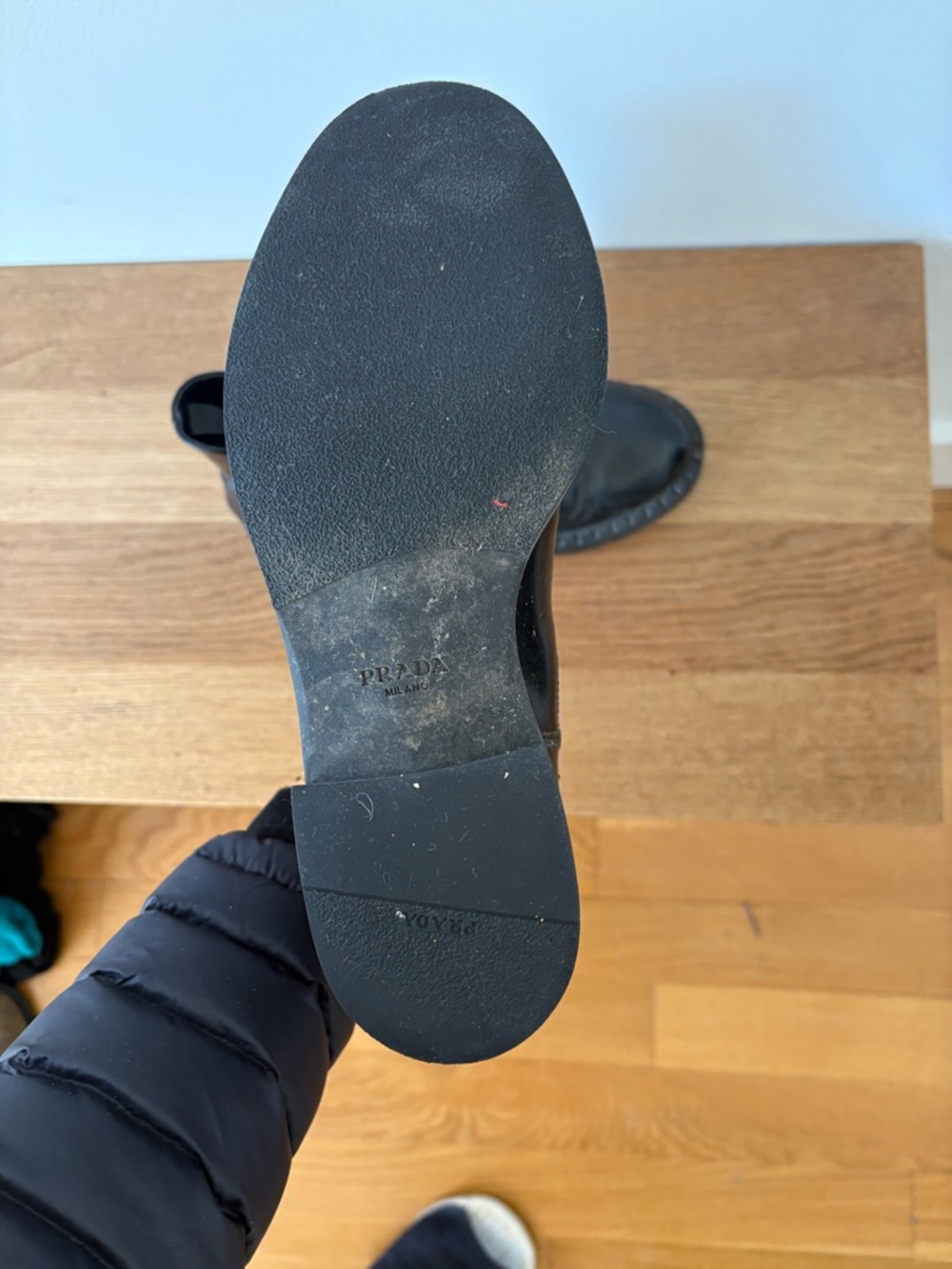 Prada Black Leather Women's Chelsea Ankle Boots - Picture 3 of 3